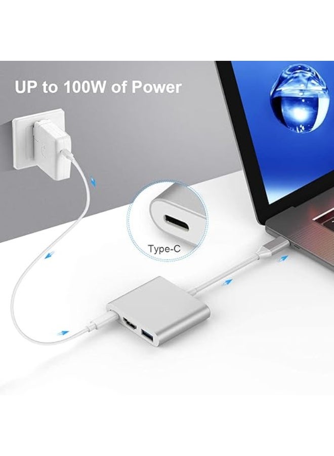 USB C to HDMI Multiport Adapter,3-in-1 Type-C Hub with Thunderbolt 3 to HDMI 4K Output/USB 3.0 Port/PD Quick Charging Port,Android Digital AV Adapter for MacBook Pro,MacBook Air,Projector,Monitor - Image 5